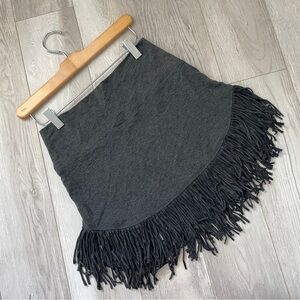 Fringe Mini Skirt NWT riller & fount modal jersey womens Gray (small) festival